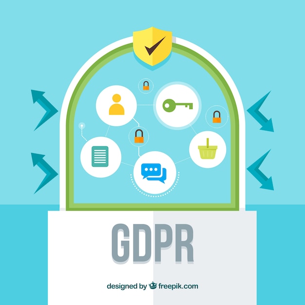 Free Vector new gdpr concept with flat design