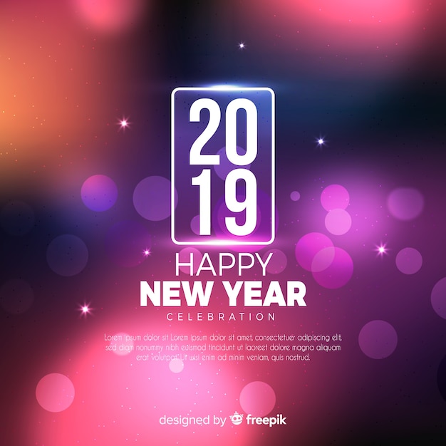 Free Vector new year 2019 background