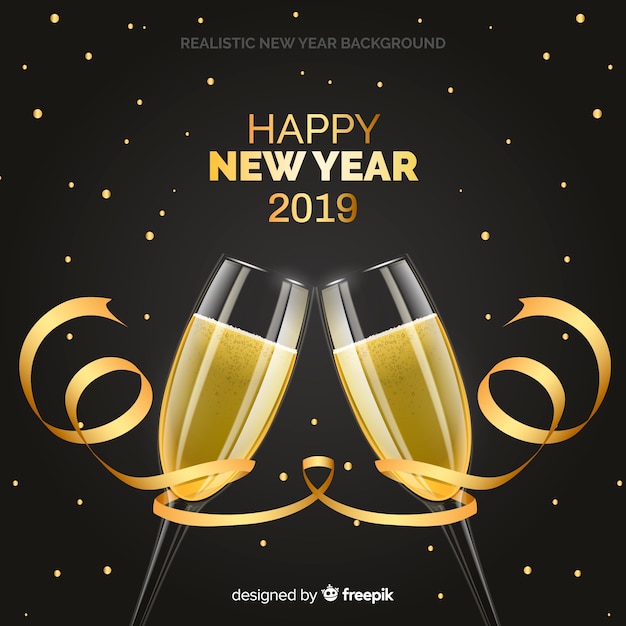 Free Vector new year 2019 background