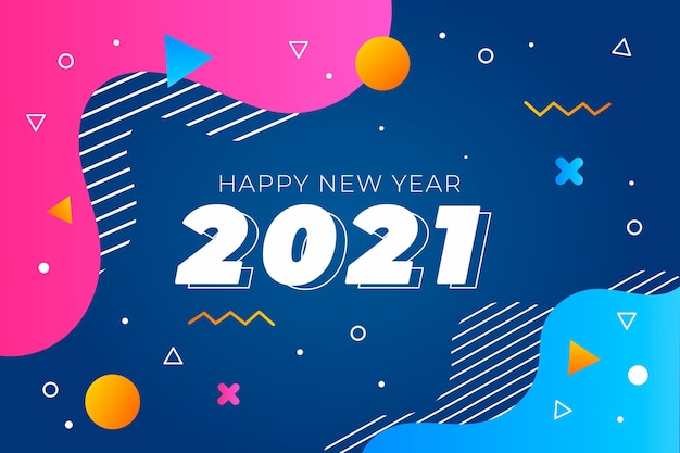 Free Vector new year 2021 background in flat design