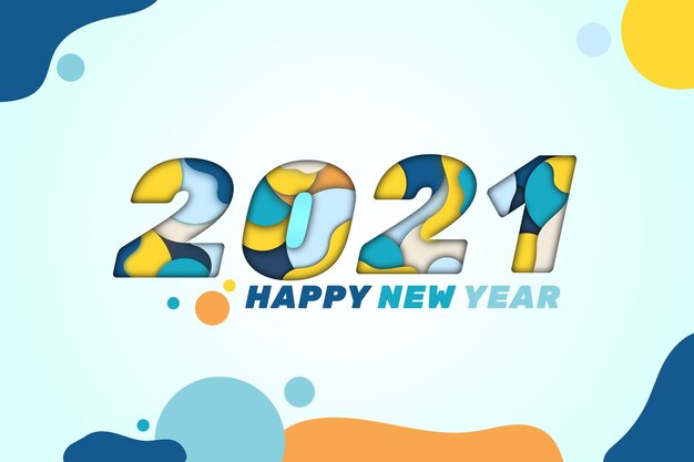 New year 2021 background in paper style