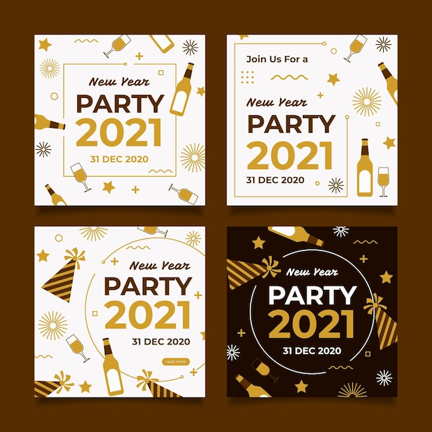 New year 2021 party instagram posts