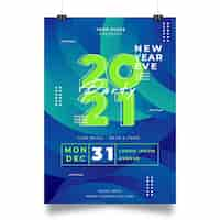 Free vector new year 2021 party poster template