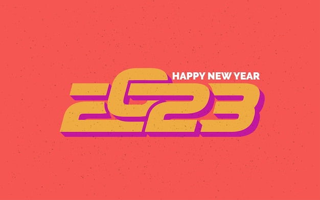 Free Vector new year 2023 retro grunge logo design vector illustration