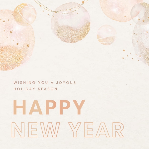 Free vector new year facebook post template, holiday greetings for social media vector