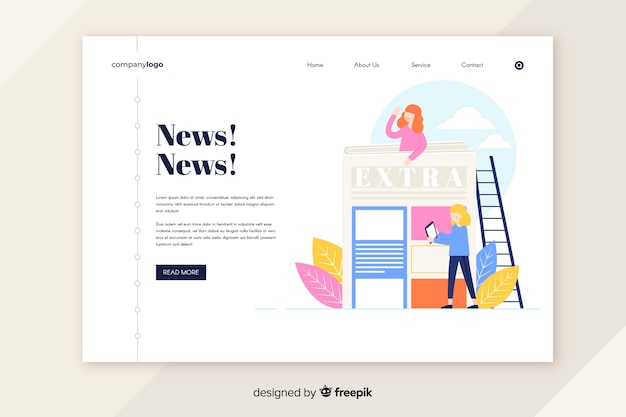 Free vector news concept for landing page