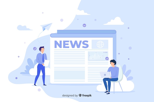 Free Vector news concept for landing page