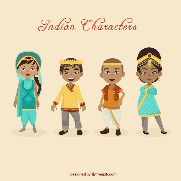 Free Vector nice indian characters 