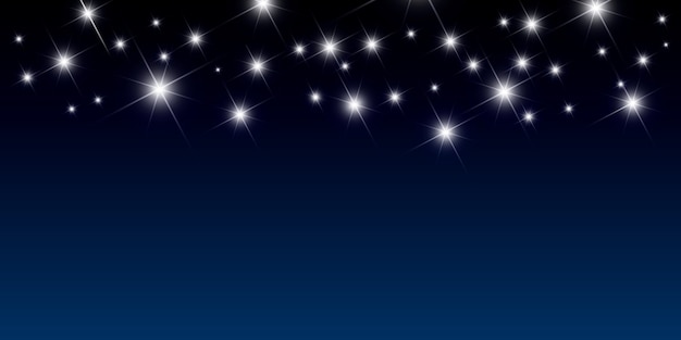 Free vector night background with bright stars vector illustration