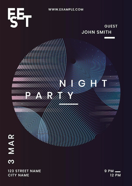 Free Vector night party poster design set