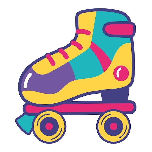 Free Vector nineties pop art style skate