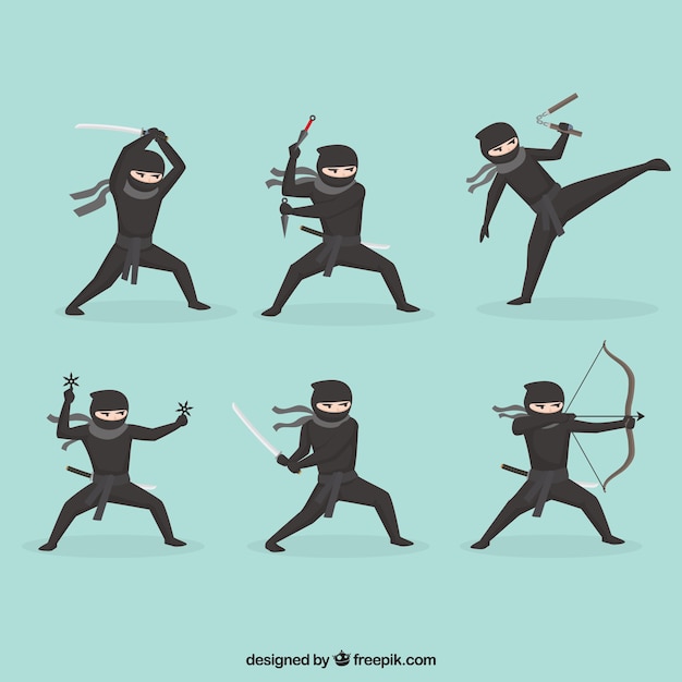 Free Vector ninja character collection