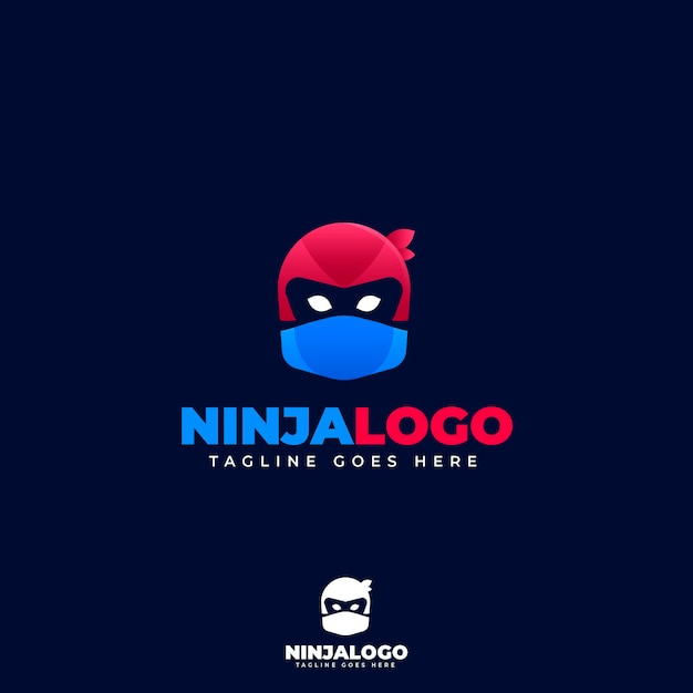 Ninja logo template in gradient