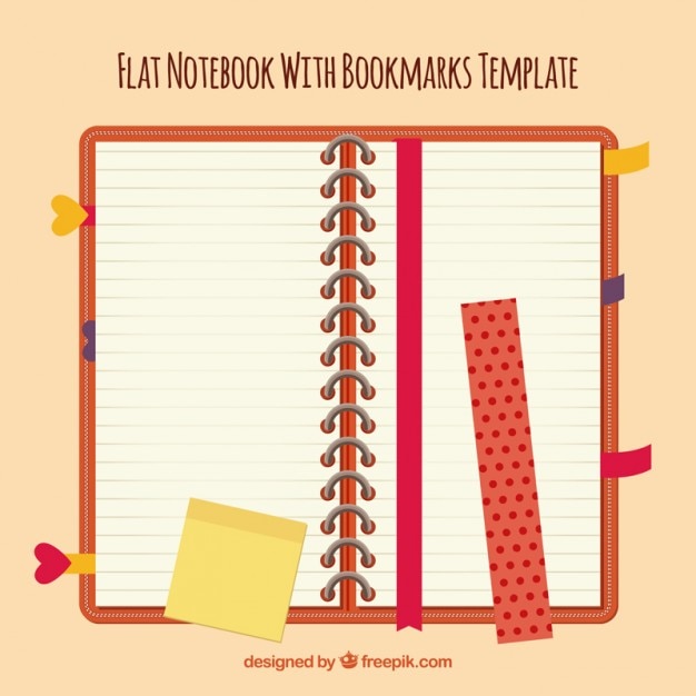 Free Vector notebook with red cover