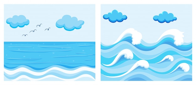 Ocean scene with waves