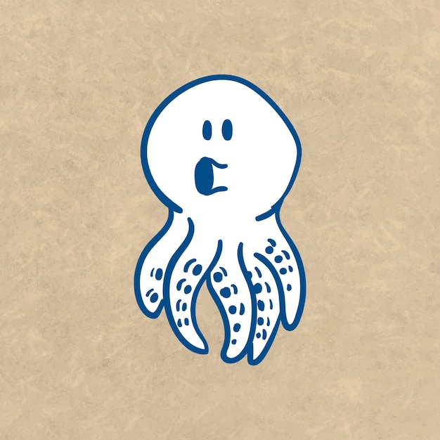 Free Vector octopus line drawing vector