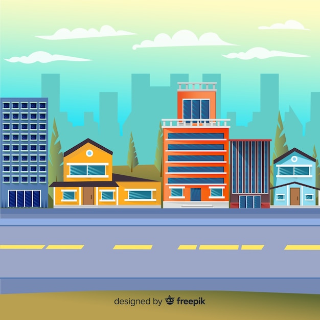 Free vector office building background in flat style