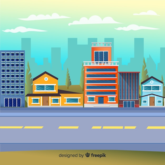 Office building background in flat style