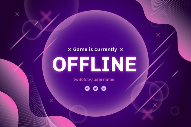 Free Vector offline twitch abstract banner