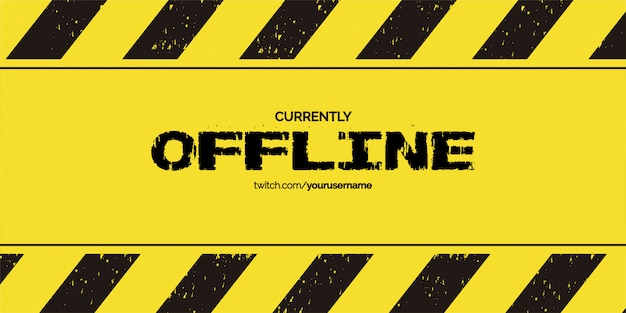 Free Vector offline twitch background design with grunge background template