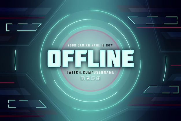 Free Vector offline twitch banner gamer style