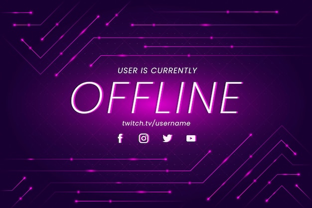 Free vector offline twitch banner in gammer style