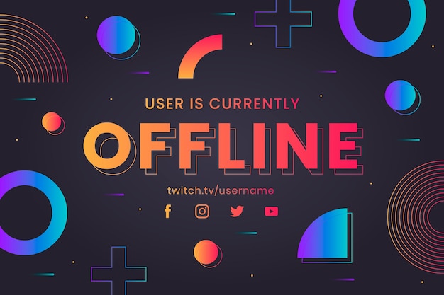 Free vector offline twitch banner memphis style