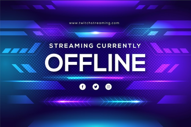 Free Vector offline twitch banner template