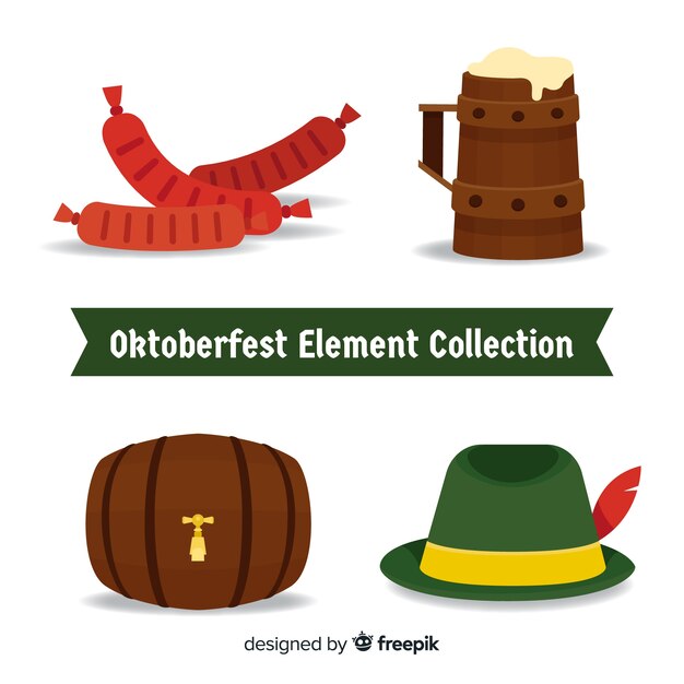 Oktoberfest elements collection in flat design