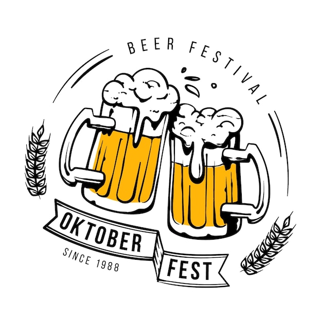 Free Vector oktoberfest hand-drawn