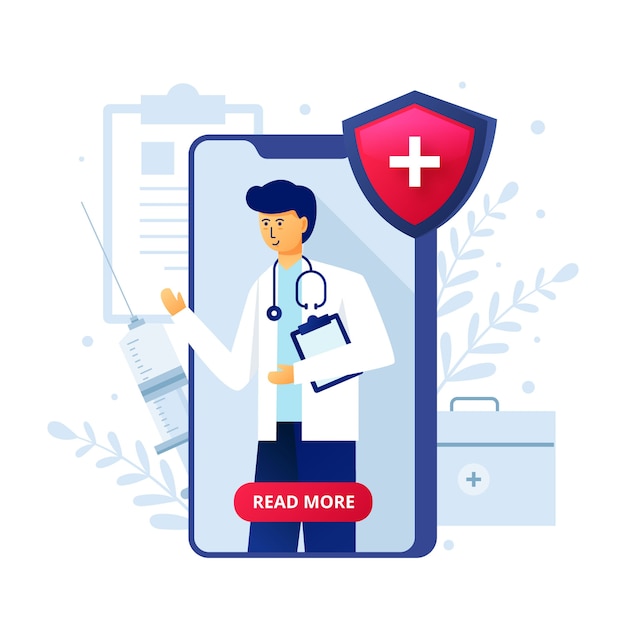 Free Vector online doctor concept