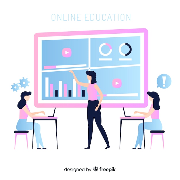 Free vector online education concept