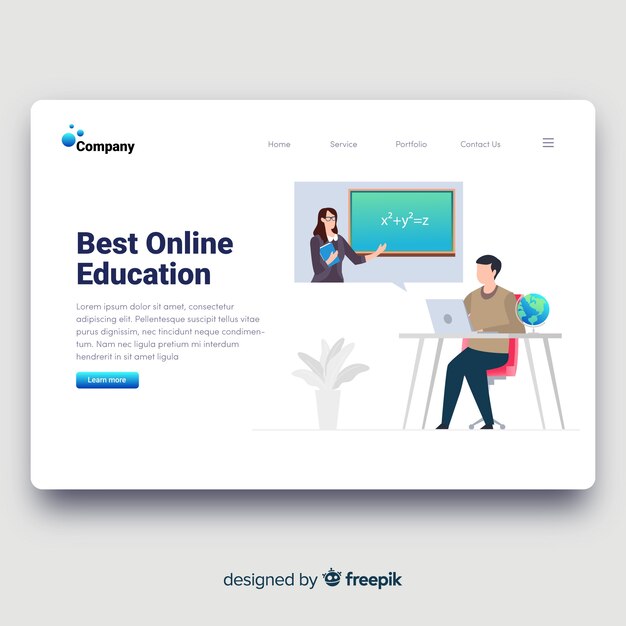 Online education landing page