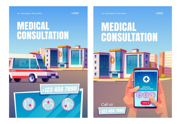 Online medical consultation app posters