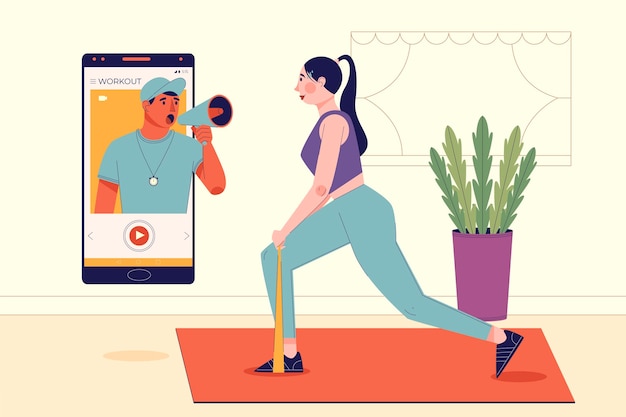 Free vector online personal trainer concept