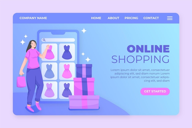 Online shopping - landing page