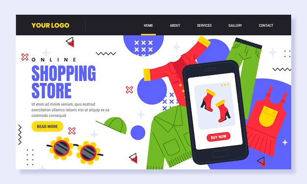 Online shopping landing page