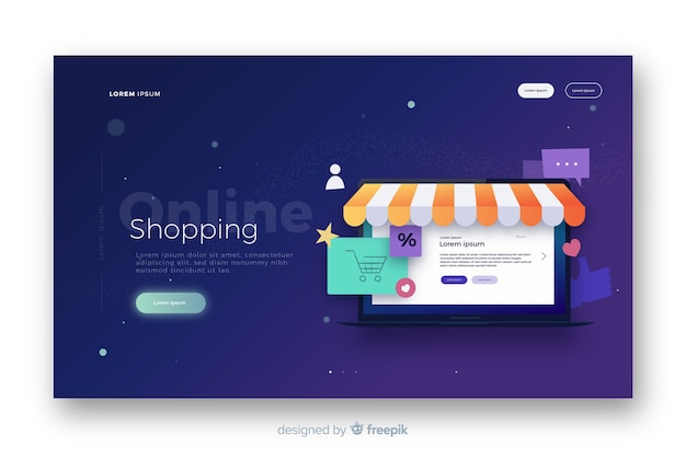 Online shopping landing page