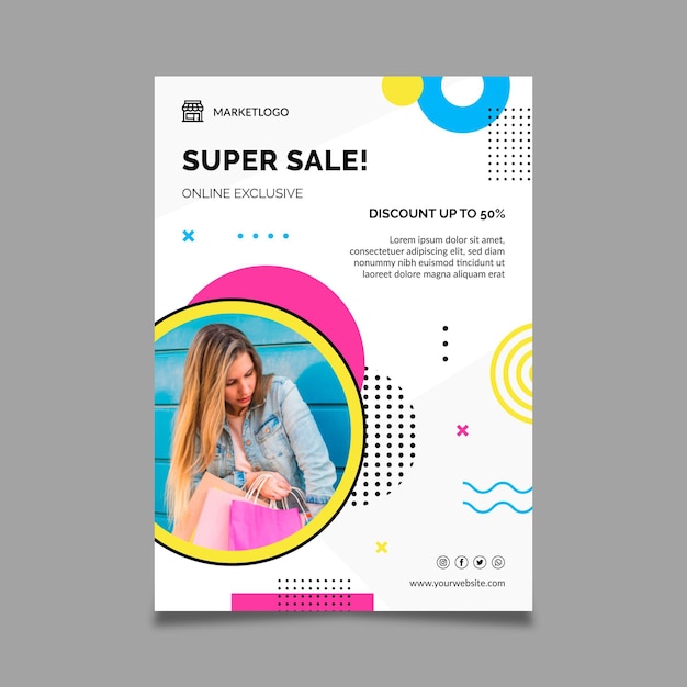 Online shopping poster template