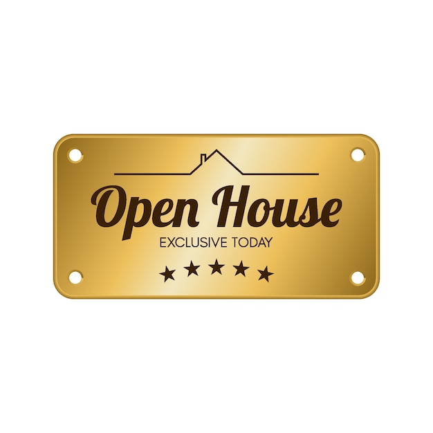 Free Vector open house label