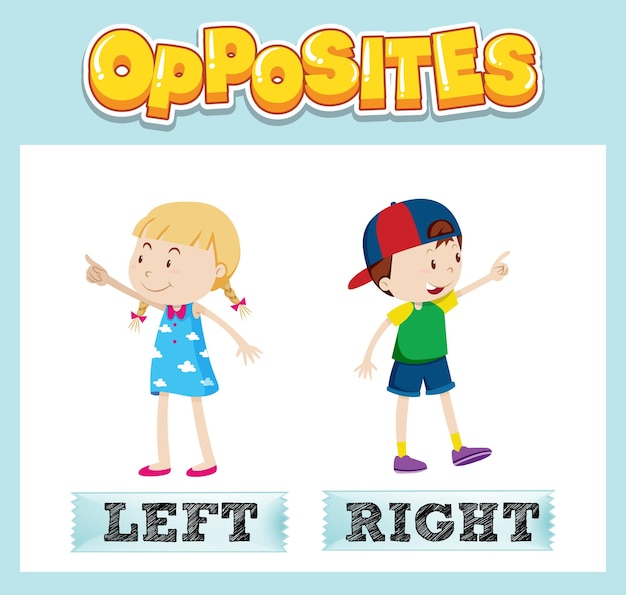 Free Vector opposite english words for kids