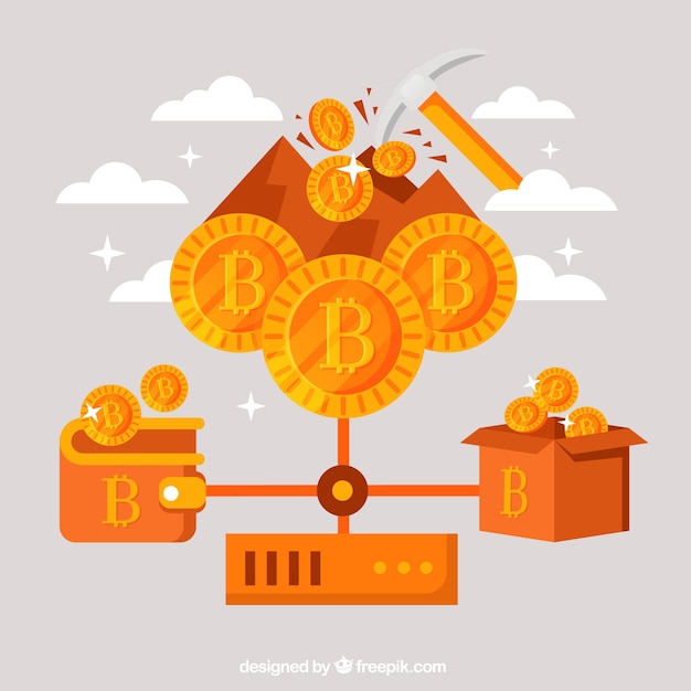 Free Vector orange bitcoin design