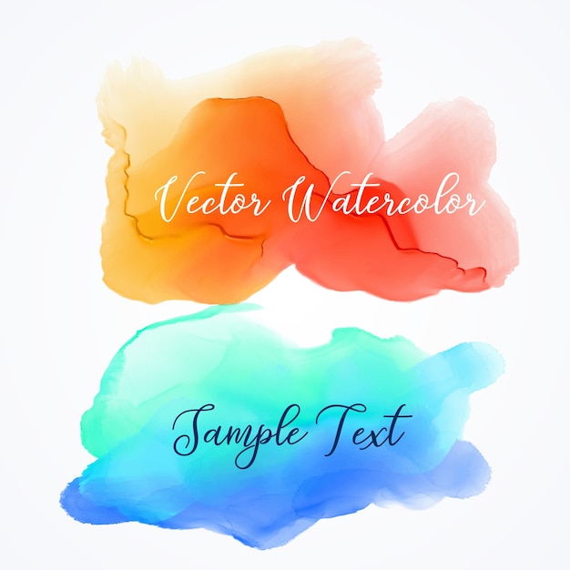 Free Vector orange and blue watercolor stains