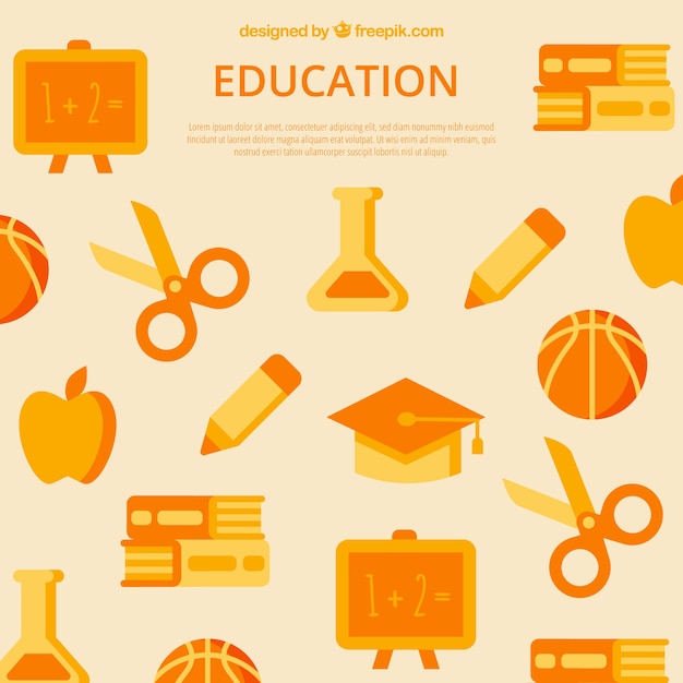 Orange education elements background