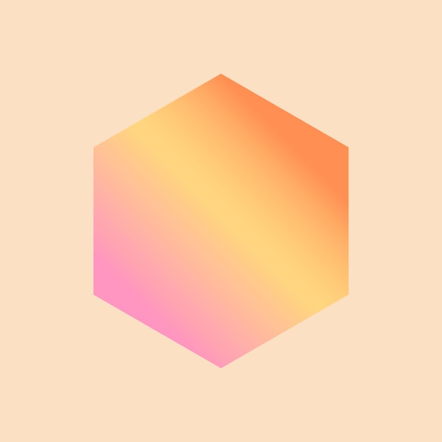 Free vector orange gradient hexagon geometric shape vector