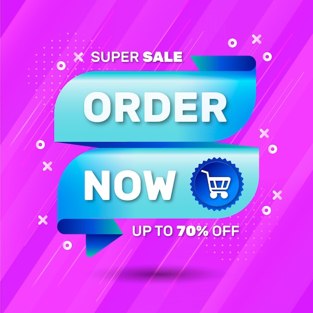 Free Vector order now banner promotion