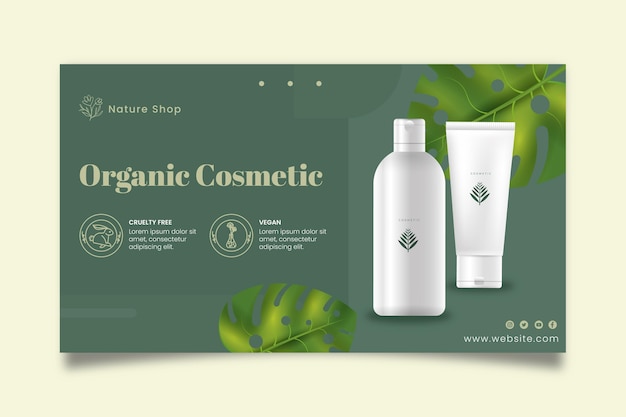 Free Vector organic cosmetic banner template