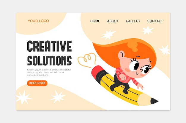 Free Vector organic creative solutions web template