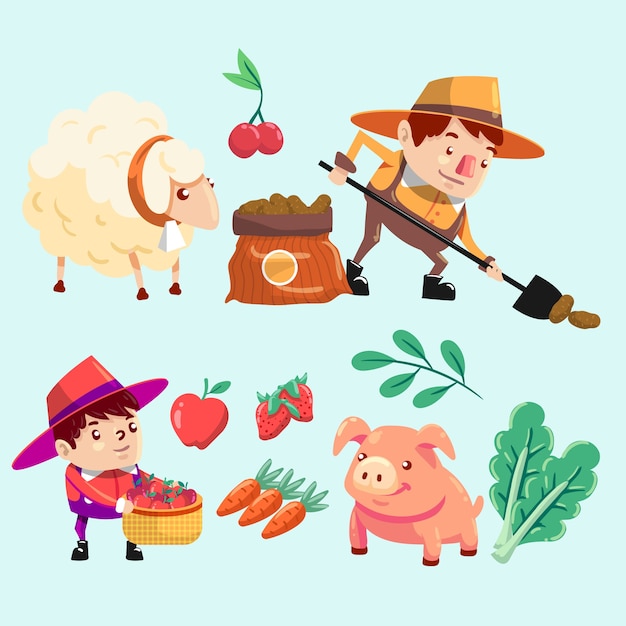 Free vector organic farming concept concept