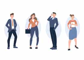 Free vector organic flat business people collection